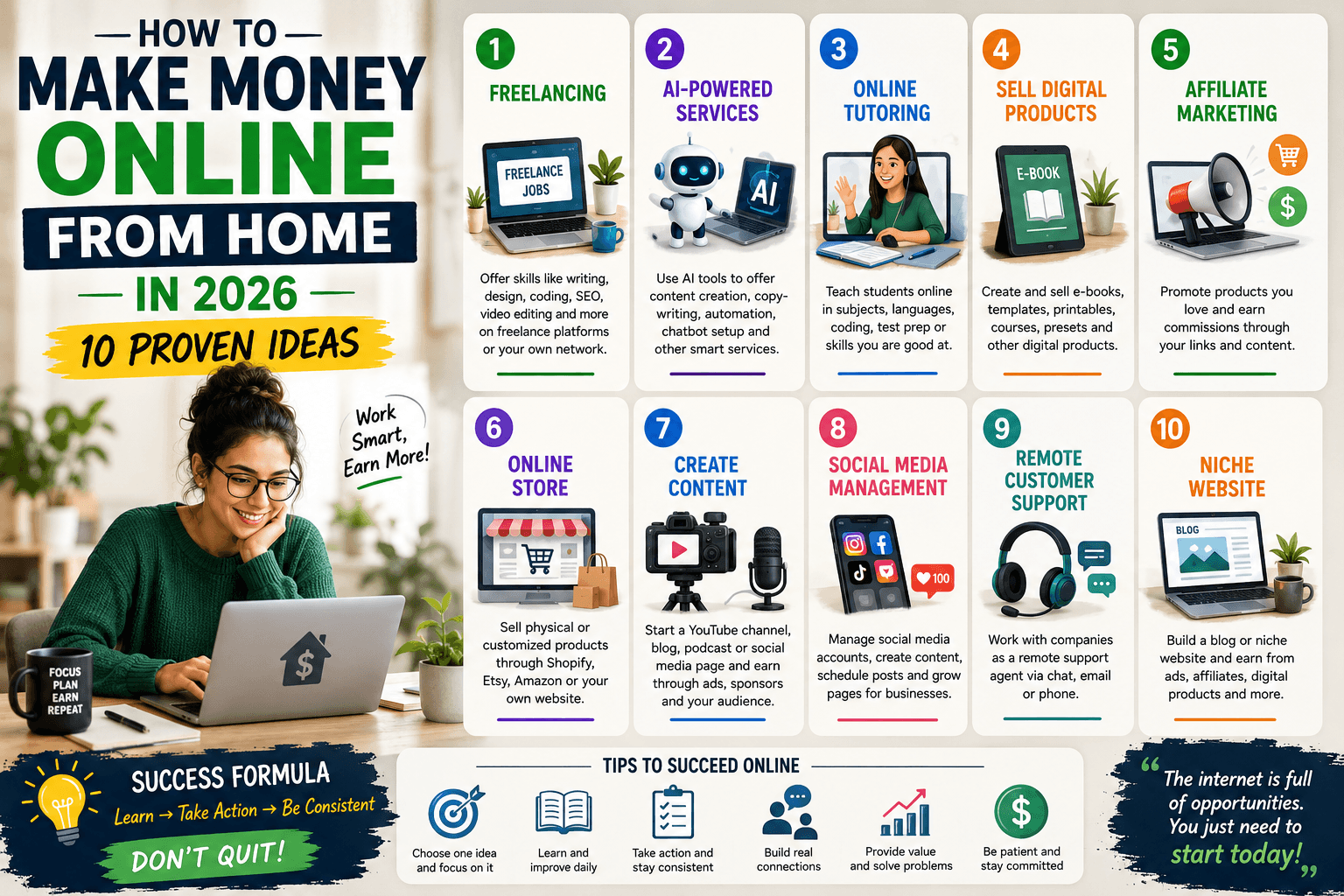 How to Make Money Online From Home in 2026: 10 Proven Ideas