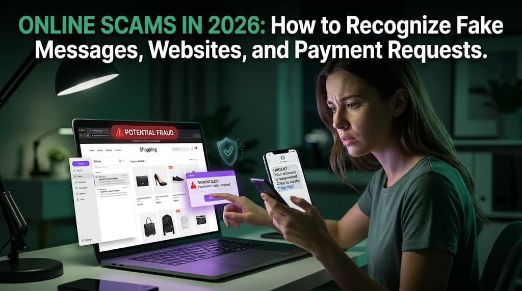 Online Scams in 2026: How to Recognize Fake Messages, Websites, and Payment Requests