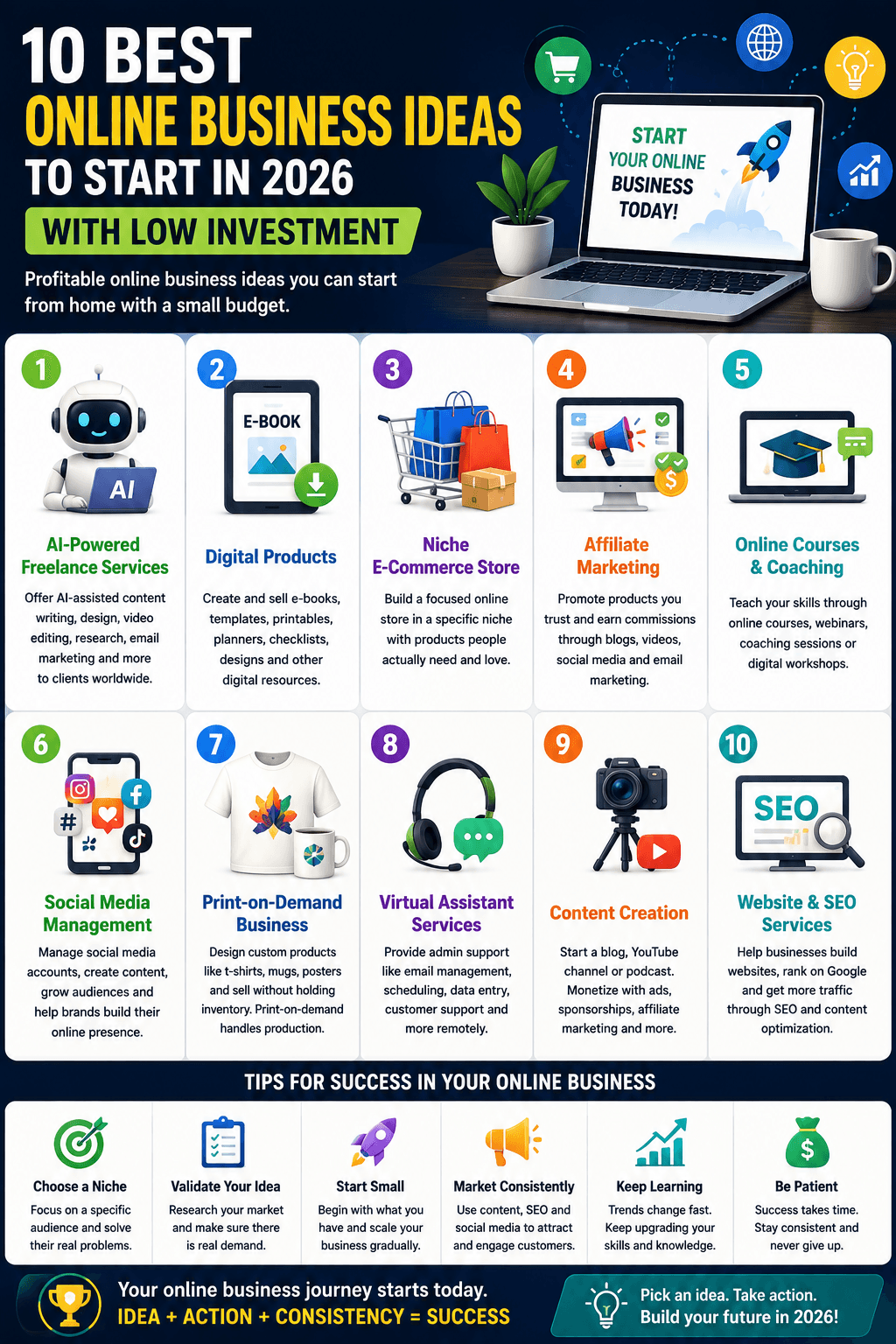 10 Best Online Business Ideas to Start in 2026 With Low Investment