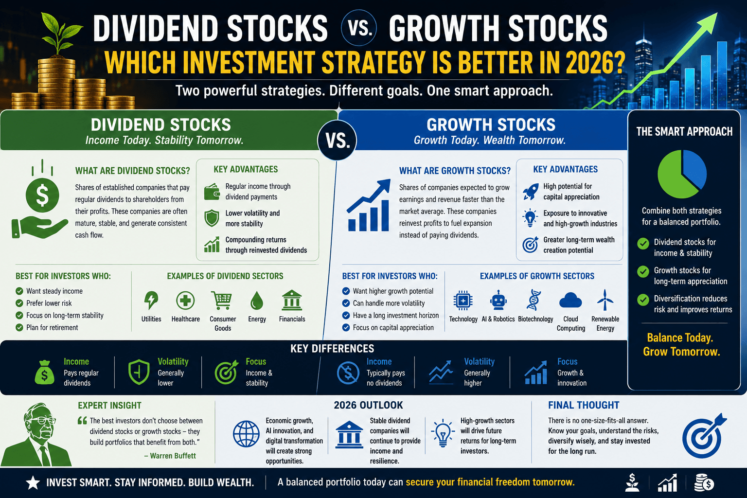 Dividend Stocks vs. Growth Stocks: Which Investment Strategy Is Better in 2026?