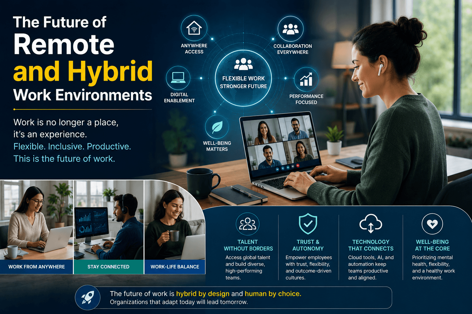 The Future of Remote and Hybrid Work Environments