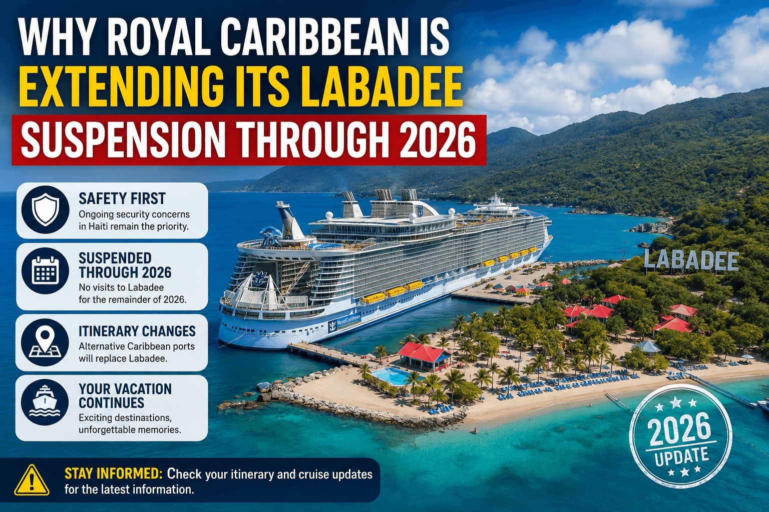 Why Royal Caribbean Is Extending Its Labadee Suspension Through 2026