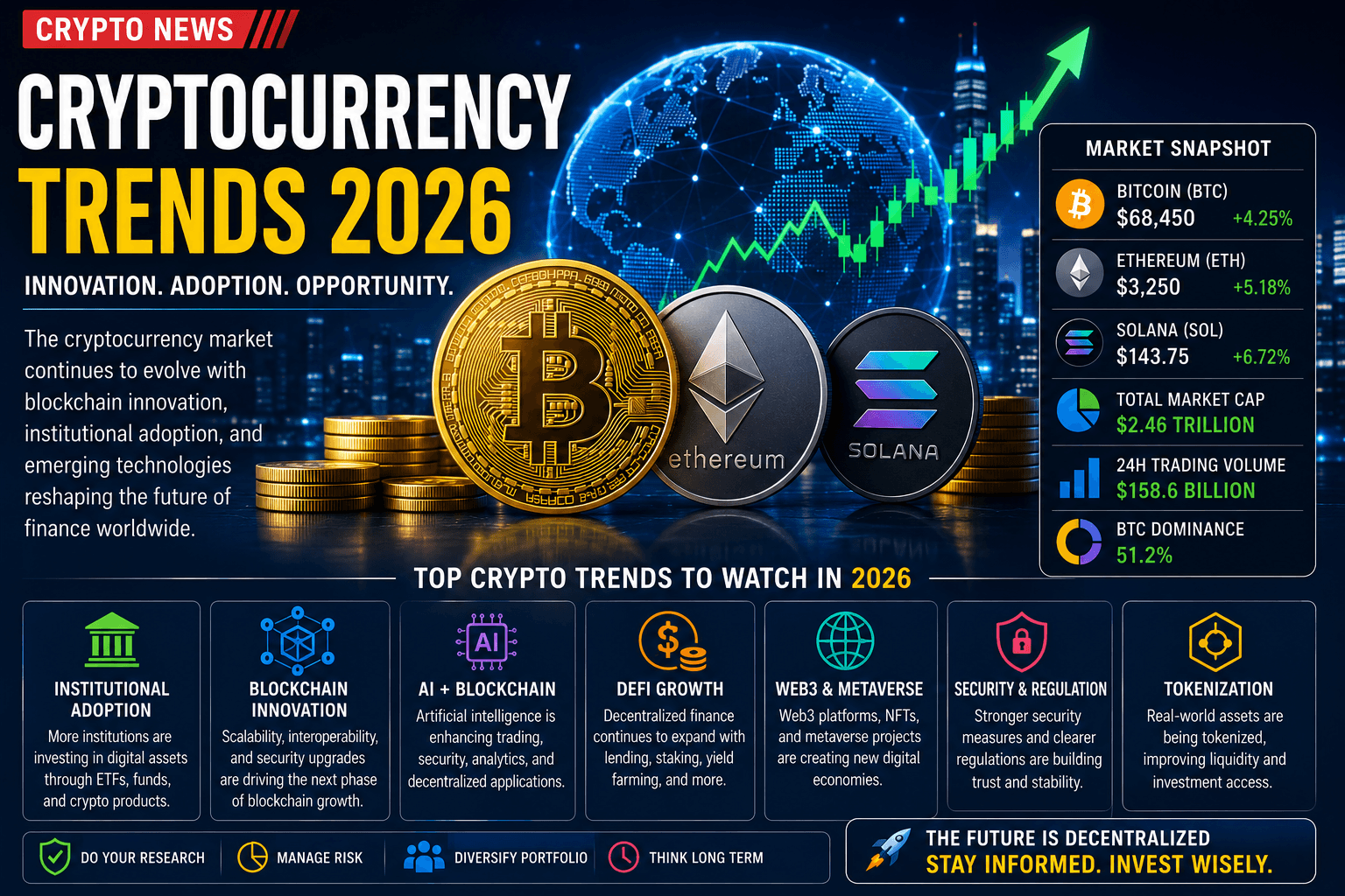 Top Cryptocurrency Trends Investors Should Watch in 2026: AI, Bitcoin, Ethereum, and the Future of Digital Finance