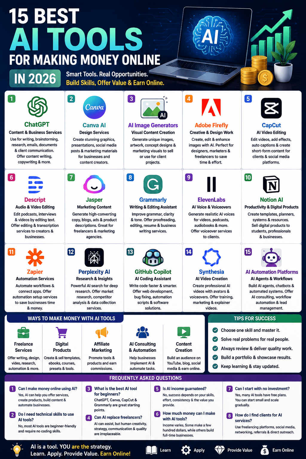 15 Best AI Tools for Making Money Online in 2026