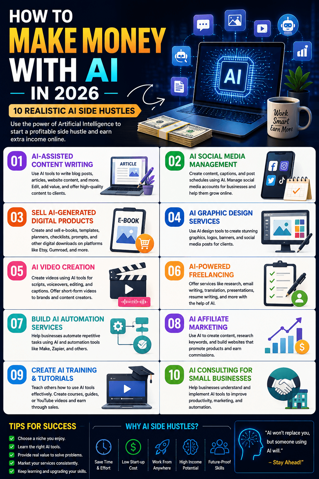How to Make Money with AI in 2026: 10 Realistic AI Side Hustles